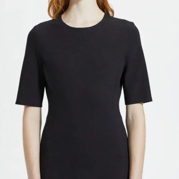 THEORY | BLACK COTTON PONTE FITTED SHELL - Picture 3 of 14